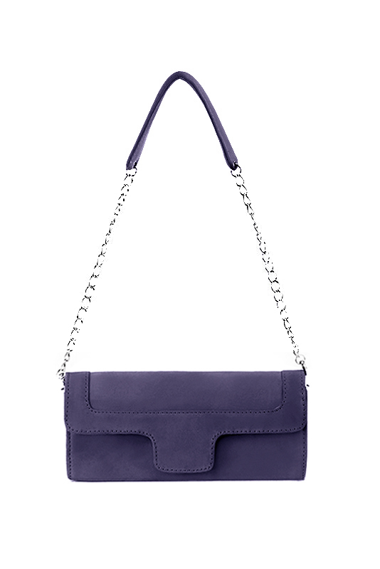 Dress clutch for wedding and parties in lavender purple leather - Top view